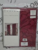 Lot to Contain 2 Pairs of Fusion Fully Lined 117 x 183cm Eastbourne Burgundy Curtains Combined