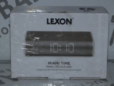 Lot to Contain 3 Boxed and Unboxed Lexon Miami Time Stereo LED Clock Radios Combined RRP £180 (