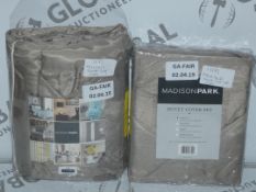 Lot to Contain 2 Madison Park Single Benedict Duvet Covers in Mushroom Grey Combined RRP £75 (