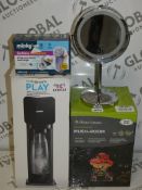 Lot to Contain 4 Assorted Boxed and Unboxed Items to Include a Womens Beauty Pedestal Mirror,