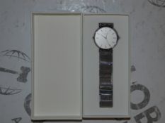 Rosefield AMSNYC Mesh Strap Circular Face Designer Wrist Watch RRP £90 (3507780)