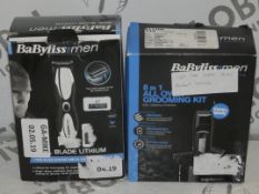 Lot to Contain 2 Boxed Babyliss For Men Grooming Kits Hair Removal Systems