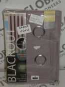 Lot to Contain 2 Pairs of 46 x 54Inch Black Out Eyelet Headed Curtains in Purple RRP £40 (