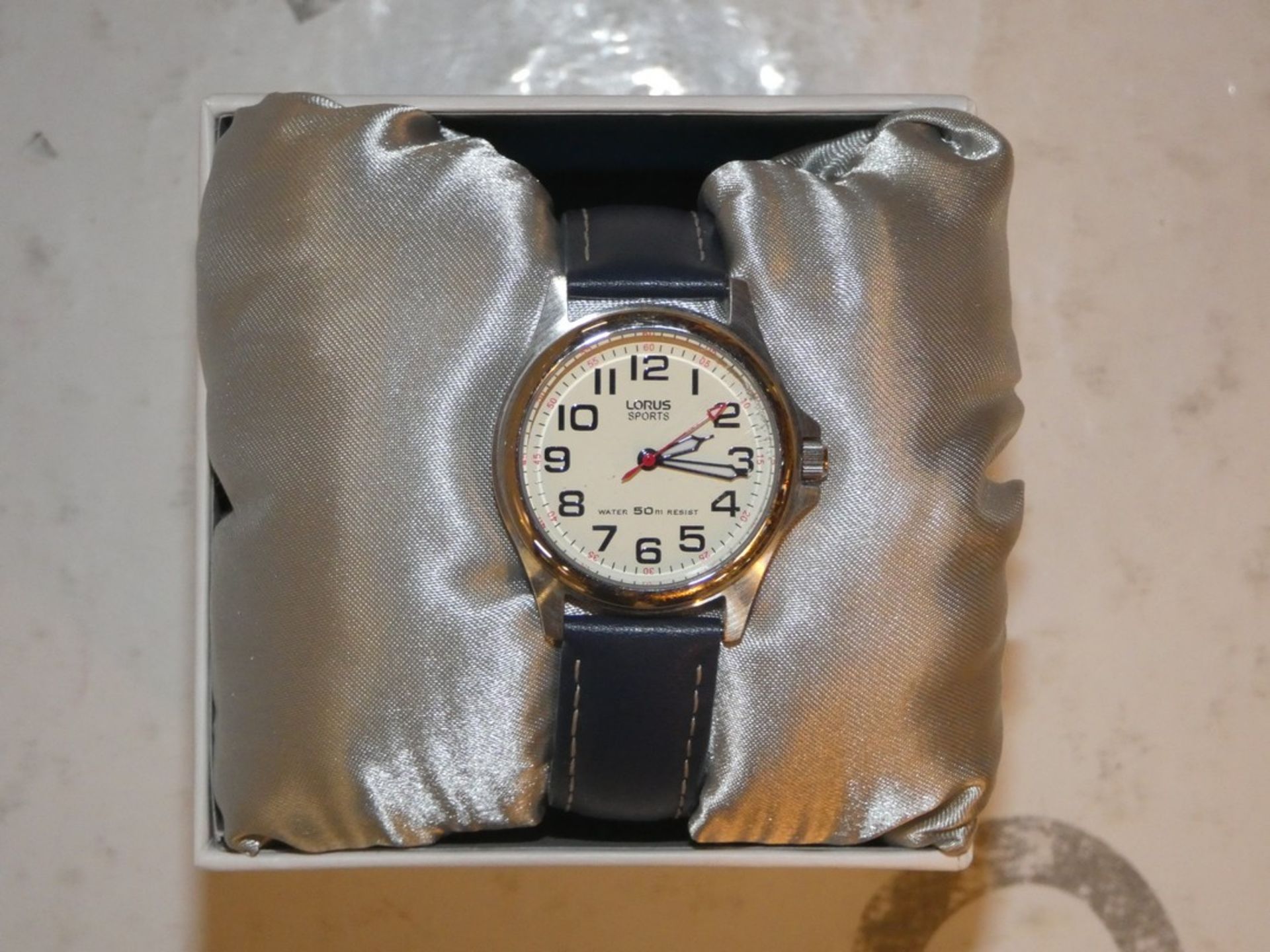 Boxed Laurus Blue Leather Strap Wrist Watch RRP £35 (135014)