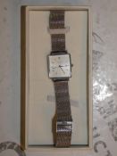 Boxed Rosefield AMSNYC Ladies Mesh Square Face Designer Wrist Watch RRP £50 (6943834)