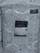 Moda De Casa King Size Soft Touch Cotton Mix Lacce Patchwork Bedding Throw RRP £50 (FYT1150)(10768)