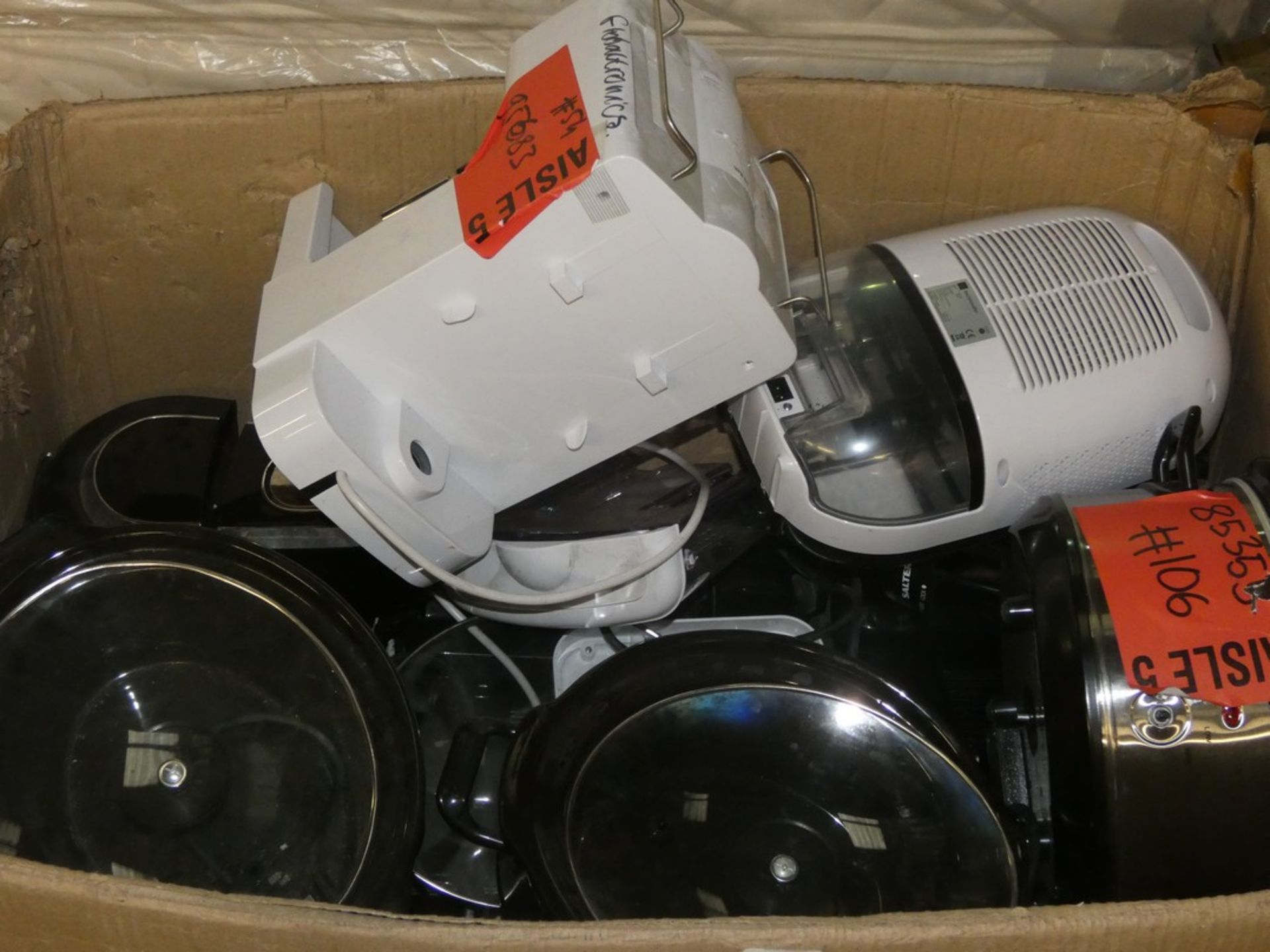 Lot to Contain 7 Assorted Kitchen Items to Include Dehumidifiers, Slow Cookers, Single Coffee