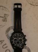 Pulsar Black Leather Strap Gents Designer Wrist Watch