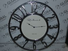 Richmond Silver Over Sized Wall Clock RRP £310 (RDIS1038)(11053)