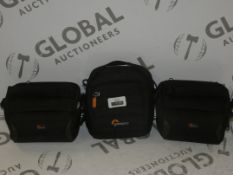 Lot to Contain 3 Assorted Lowepro Protective Case Bags