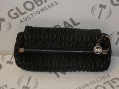 Faith Black Leather Ladies Designer Clutch Bag