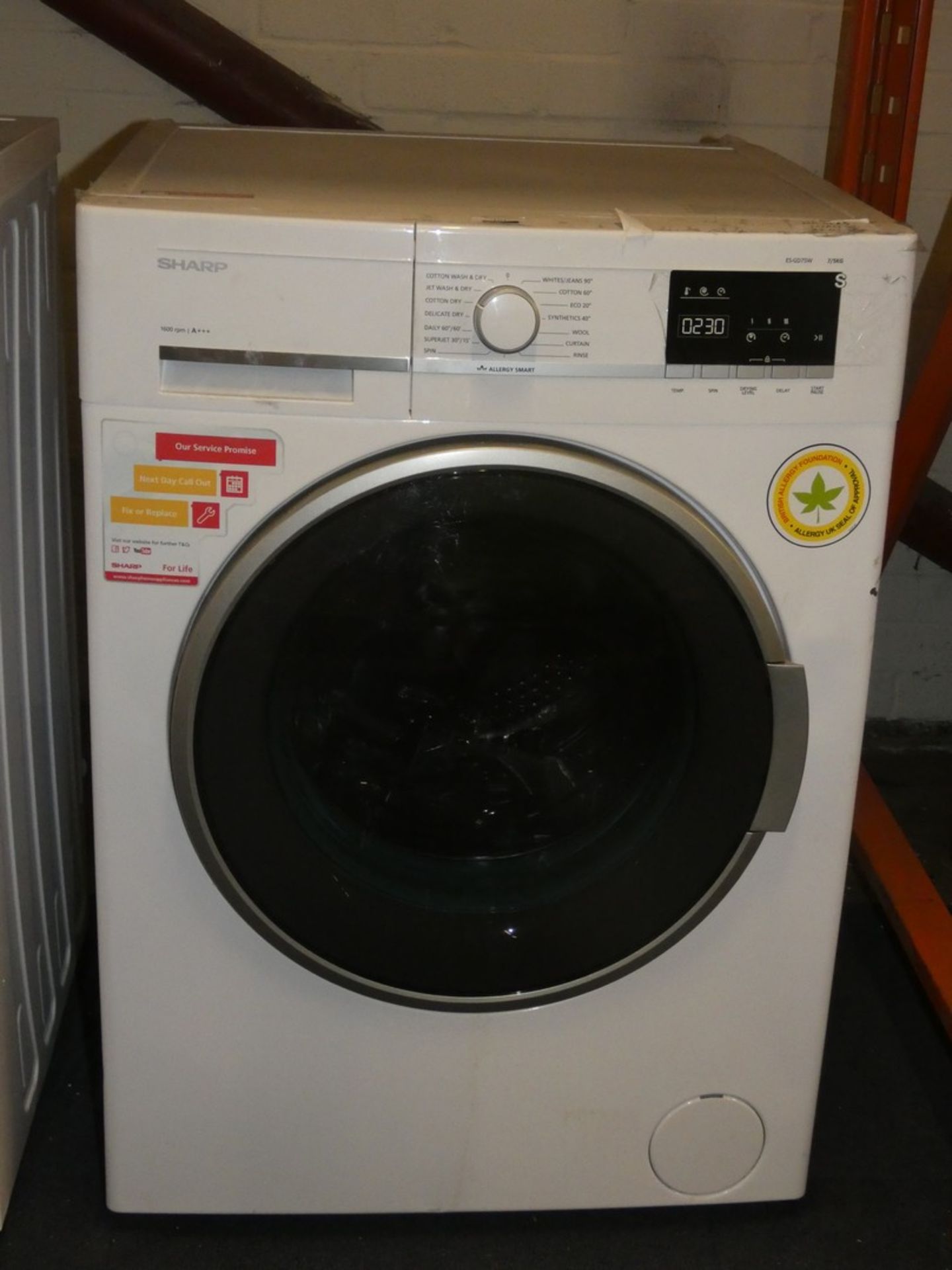 Sharp ES-GD75W 7+ 5kg 1600rpm AAA Rated Under the Counter Washer Dryer in White