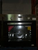 Stainless Steel and Black Glass Fully Integrated Digital Display Fan Assisted Single Electric Oven