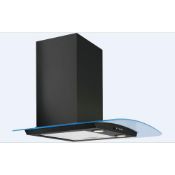 Boxed UBLED90BK 90cm Curved Black Glass Cooker Hood with LED Lighting