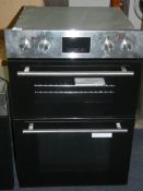 Stainless Steel and Black Glass UBD09OIX Fully Integrated Twin Cavity Double Electric Oven