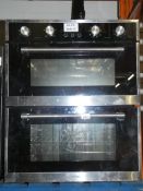 Compact Stainless Steel Twin Cavity Fan Assisted Fully Integrated Double Electric Oven