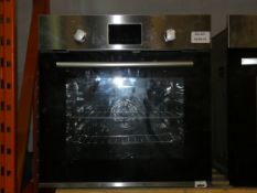 Stainless Steel and Black Fully Integrated Fan Assisted Single Electric Oven with Digital Display