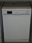 Sharp QW-F471W AA Rated Digital Display Under the Counter Dishwasher in White