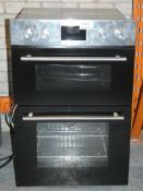 Stainless Steel and Black Glass Twin Cavity Fully Integrated Double Electric Oven