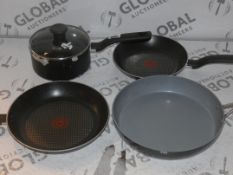 Lot to Contain 4 Assorted Saucepans and Frying Pans by Tefal and Greenpan (RET00232348)