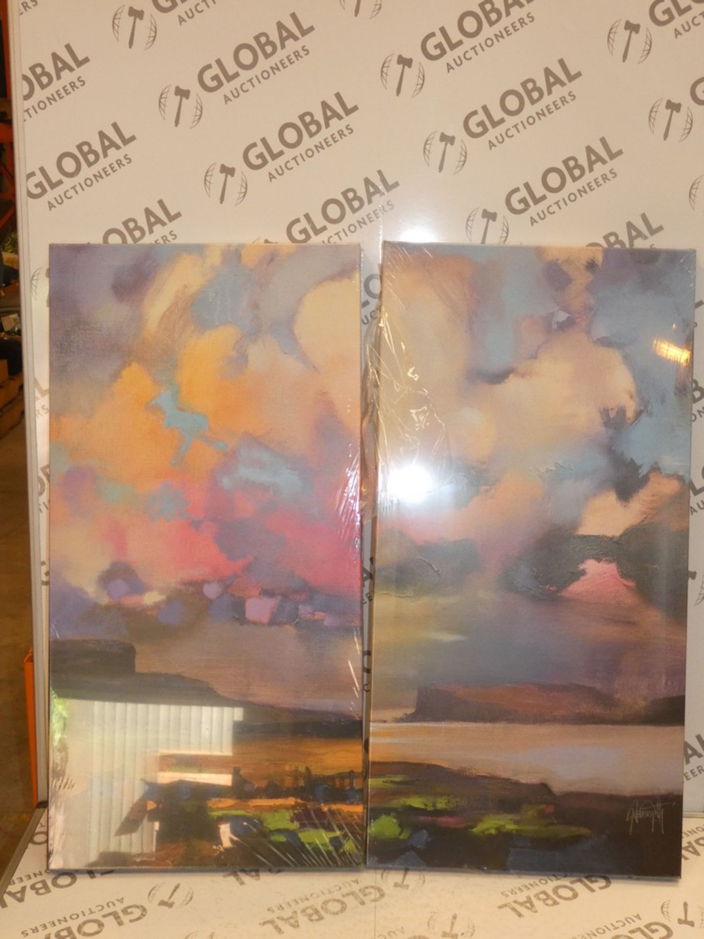 Distant Cottage Triptic Canvas Wall Art Picture RRP £120 (8260)