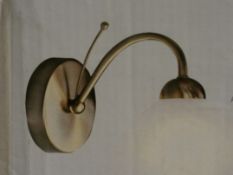 Lot to Contain 2 Boxed Searchlight Lighting Items to Include Milanese Brass Wall Light and a Antique