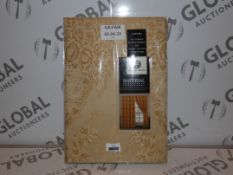 Lot to Contain 2 Imperial Rooms 46 x 54Inch Sandra Print Designer Gold Curtains RRP £60
