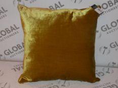 Lot to Contain 3 Luxe Velvet Paoletti Gold Designer Scatter Cushions Combined RRP £105