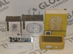 Lot to Contain 5 Assorted Boxed and Unboxed Acctim Alarm Clocks and Mantle Clocks Combined RRP £