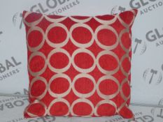 Lot to Contain 3 Red and Gold Designer Scatter Cushions