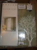 Lot to Contain 2 Pairs of Fusion 46 x 72 Inch Woodland Trees Eyelet Headed Curtains