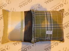 Lot to Contain 4 Assorted Green Square Scatter Cushions Combined RRP £40