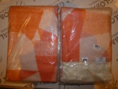 Lot to Contain 2 127 x 180cm Shard Terracotta Designer Throws Combined RRP £50 (HEMA3343)(10768)
