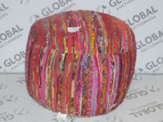 Boehme Cross Stitch Multi Coloured Floor Pouffe RRP £95 (15959130)(11238)