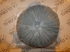 Lot to Contain 2 Paoletti Circular Plush Silver Diamante Cushions Combined RRP £50 (151000945)(