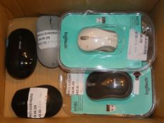 Lot to Contain 5 Assorted Computer Mice to Include a Logitech M235, Logitech M185, Logitech M330 and