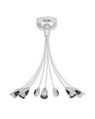 Boxed Lighting Zenia Chrome LED Multi Arm Electric Pendant Light with RRP £90 (PACH7989) (10839)