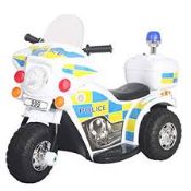 Lot to Contain 2 Boxed Kids Play 6v Ride On Police Bike