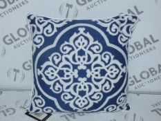 Lot to Contain 6 Brand New Rocco Navy Blue & White Designer Scatter Cushions with Combined RRP £