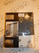 Lot to Contain 2 Pairs of Fusion 90 x 72Inch Idaho Charcoal Eyelet Headed Curtains Combined RRP £90