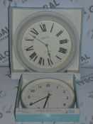 Lot to Contain 2 Jones Grey Painted Circular Designer Wall Clocks Combined RRP £60 (837467)(837298)