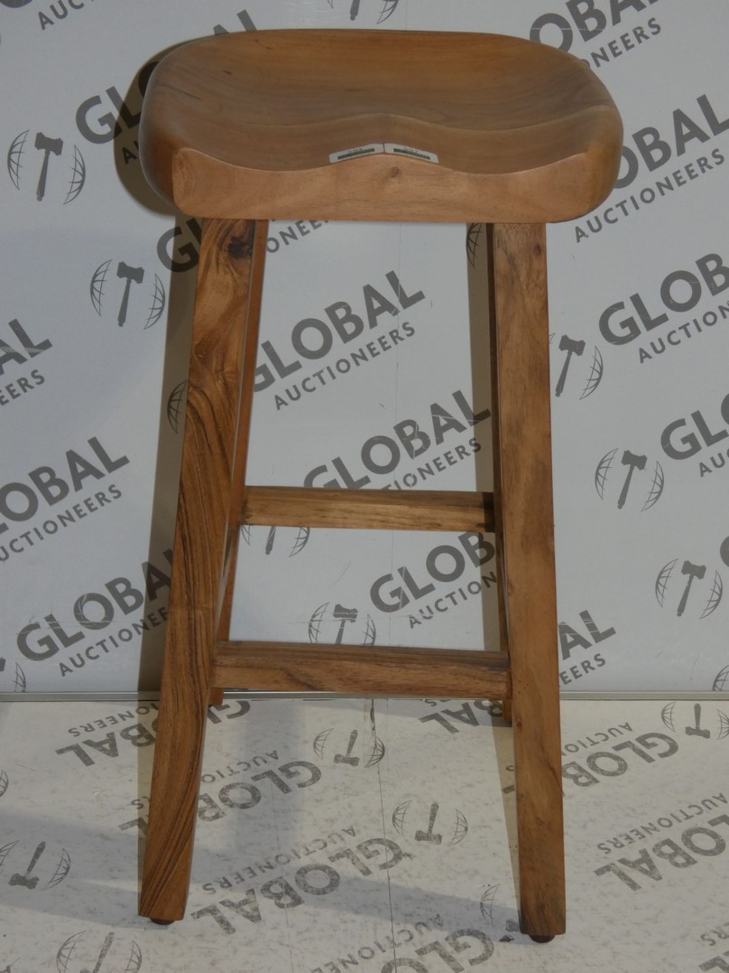 Boxed Brand New Gin Solid Natural Wooden Bar Stool RRP £100