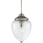 Sourced From Wayfair: Boxed Searchlight Antique Brass Finish Clear Ribbed Glass Shade Single Pendant