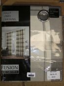 Sourced From Wayfair: Pairs of Fusion Balmoral Check 46 x 72Inch Slate Grey Eyelet Headed Curtains