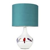 Sourced From Wayfair: Boxed Raj Teal Blue Side Table Lamp RRP £65 (113119552)(8085)