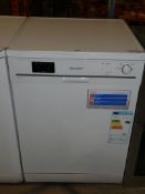 Sharp QW-F471W AA Rated Free Standing Under the Counter Dishwasher in White with 12 month
