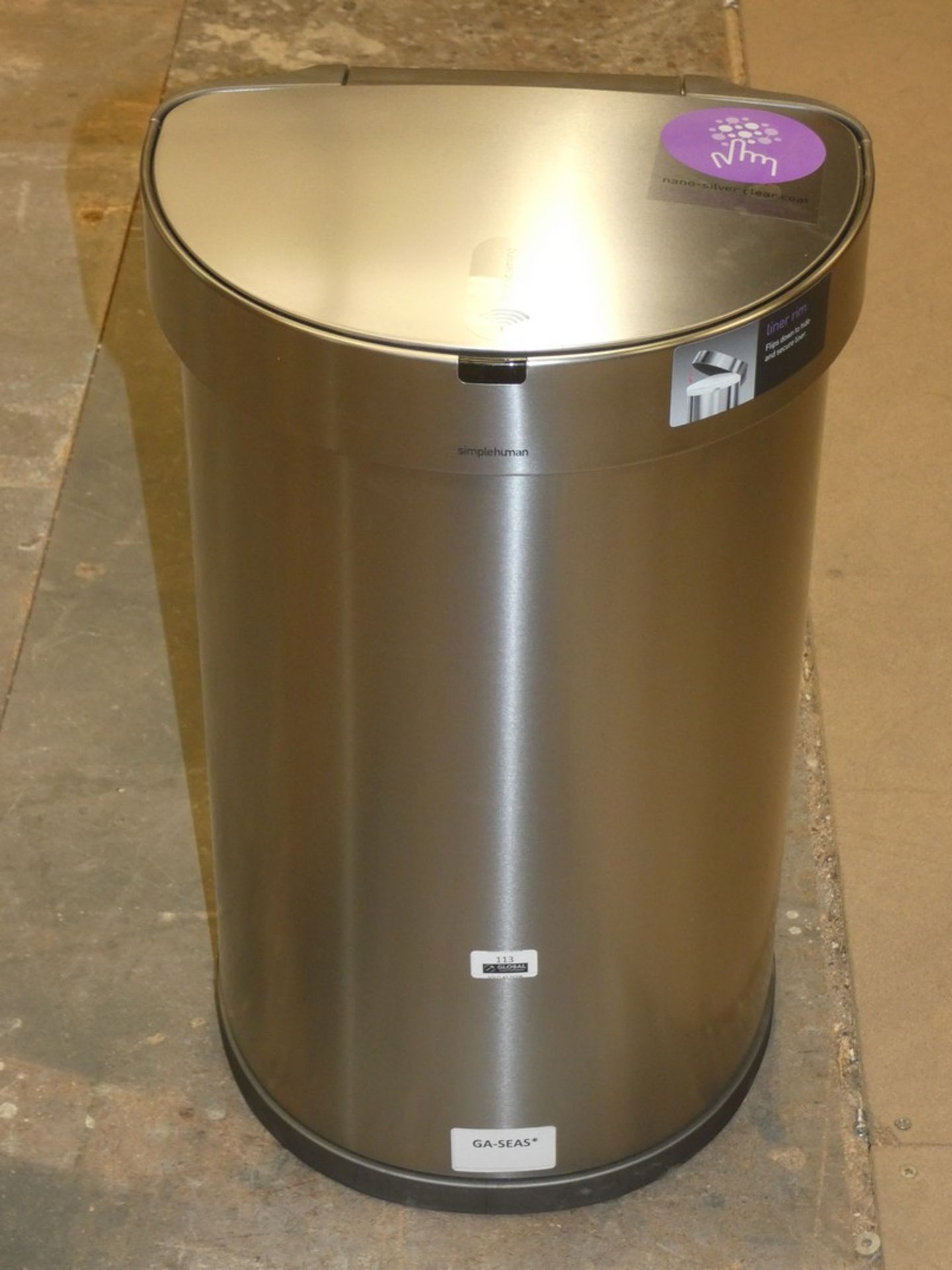 Boxed Simple Human Stainless Steel 45ltr Oval Sens