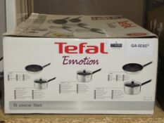 Boxed Tefal Emotion 5 Piece Pan Set in Stainless Steel RRP £150