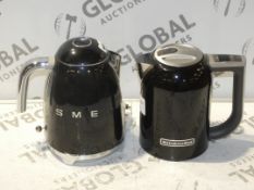 Assorted SMEG Gloss Black Cordless Jug Kettles and Kitchen Aid Gloss Black Cordless Jug Kettle
