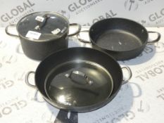 Assorted Eaziglide Stock Pots, Saute Pans and 2 Handled Woks RRP £50 - £60 Each